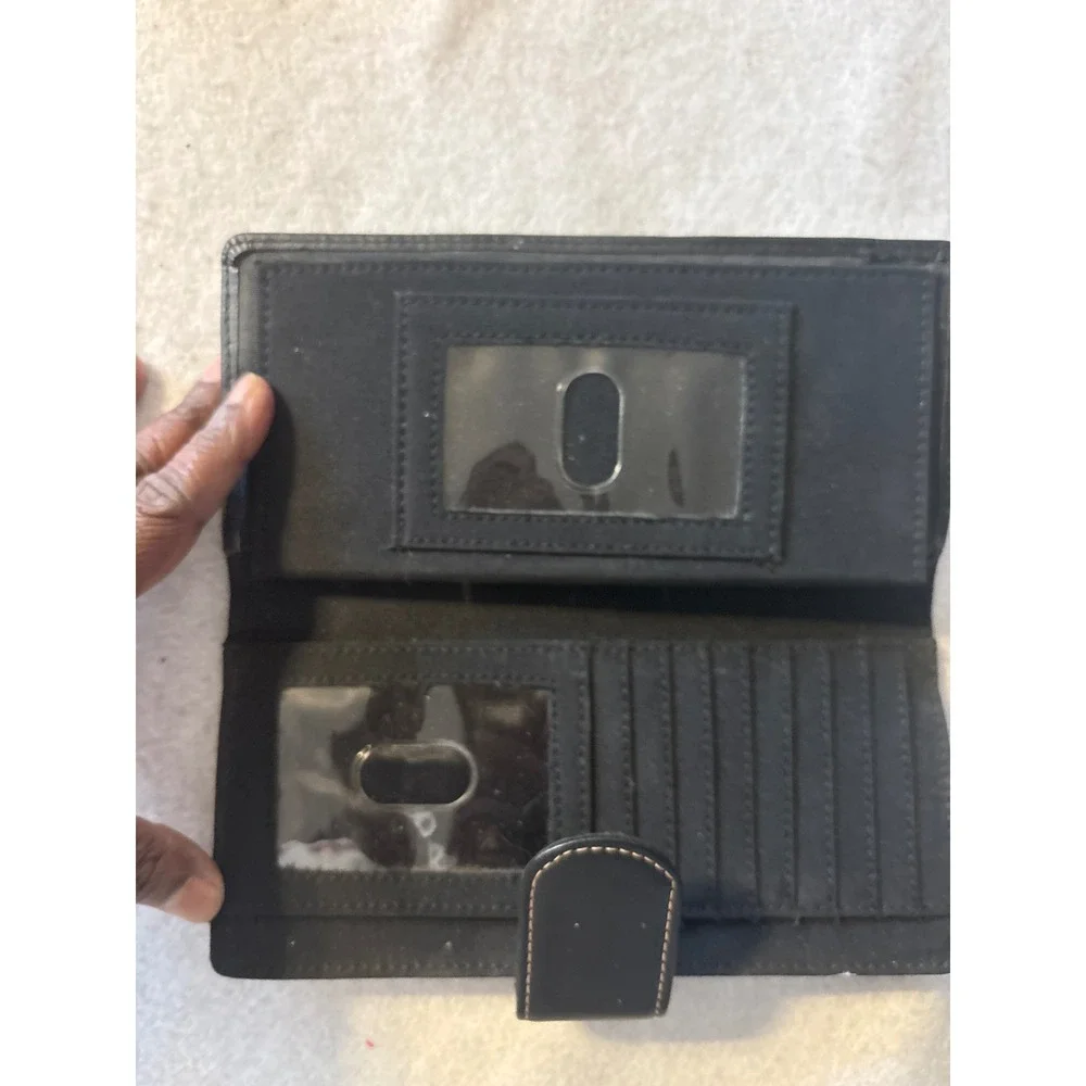 Unbranded Genuine‎ Leather  Wallet Women OS Black Good Kiss Lock Organizer